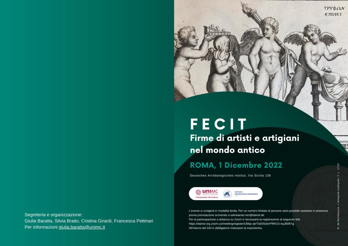 Convegno FECIT: firme di artisti ed artigiani nel mondo antico
