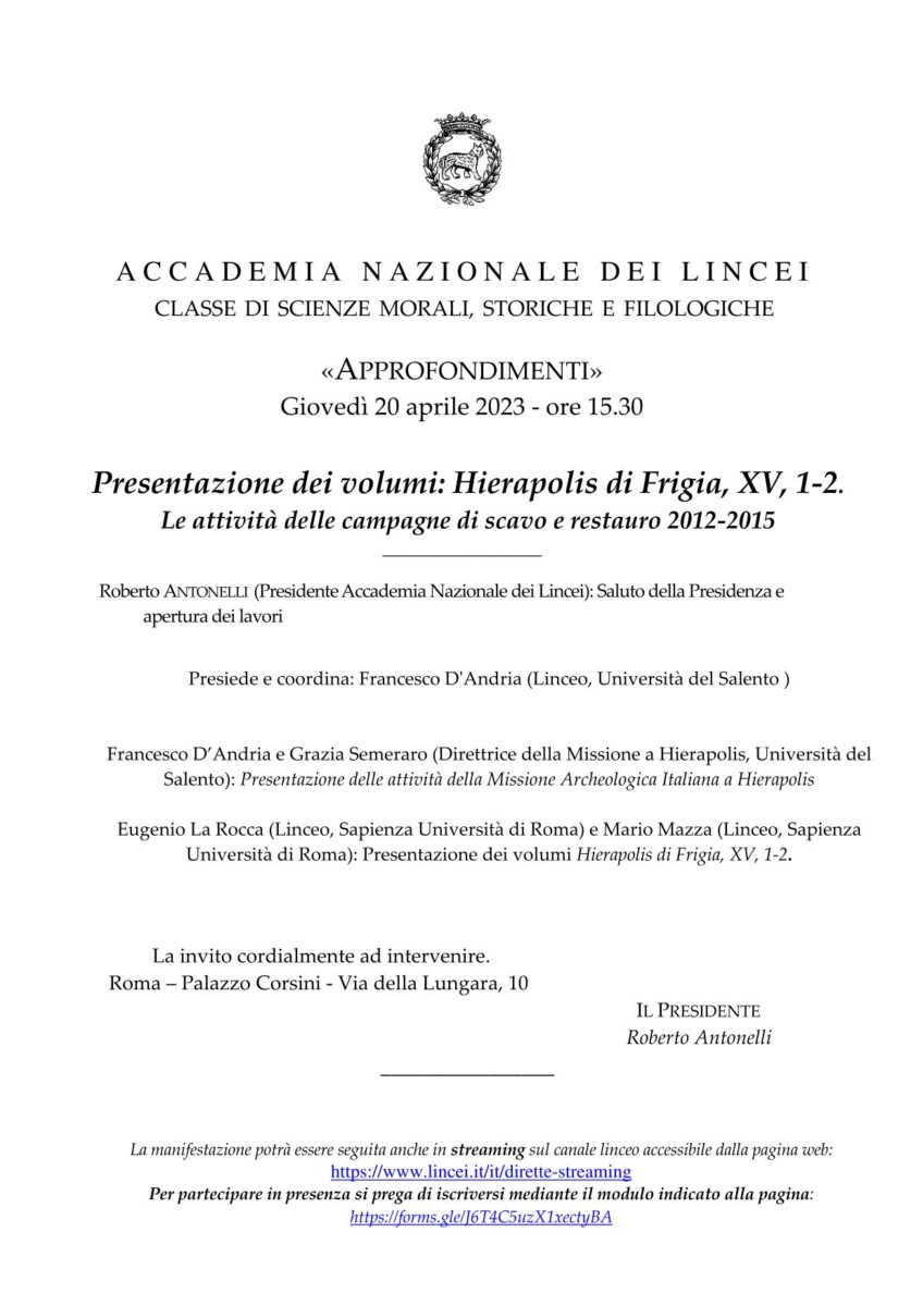 Presentazione del libro "Hierapolis di Frigia"