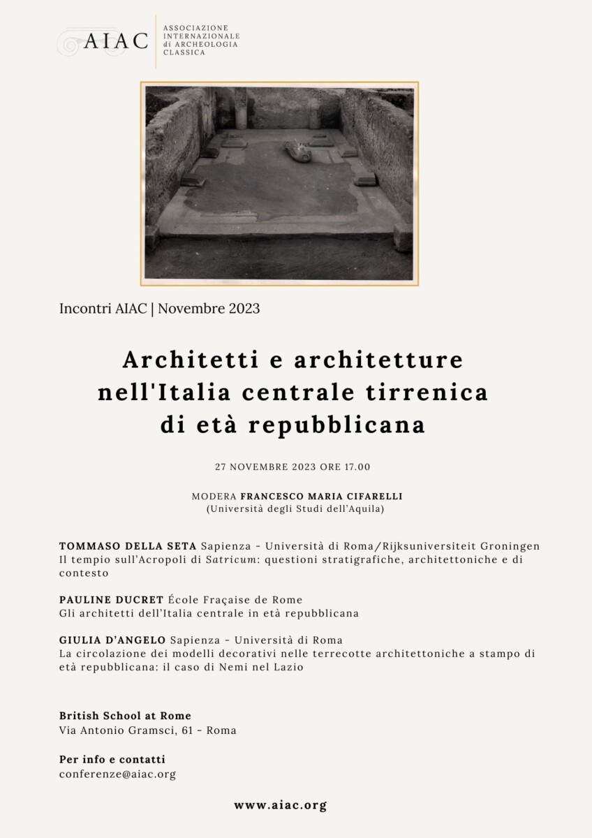 Architetti e architetture nell'Italia centrale tirrenica di età repubblicana